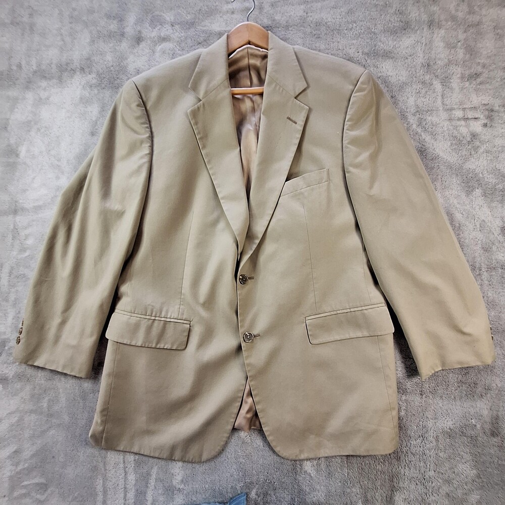 Brooks Brothers Blazer Sport Coat Mens Khaki 2 Button Single Vent Notch Lapel